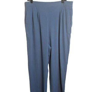 Vintage‎ Womens Pull On Pleated Trouser Light Blue Jaclyn Smith 18W Crinkle